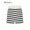 MO&Co. Women's Boucle Striped High-Waist Loose Shorts