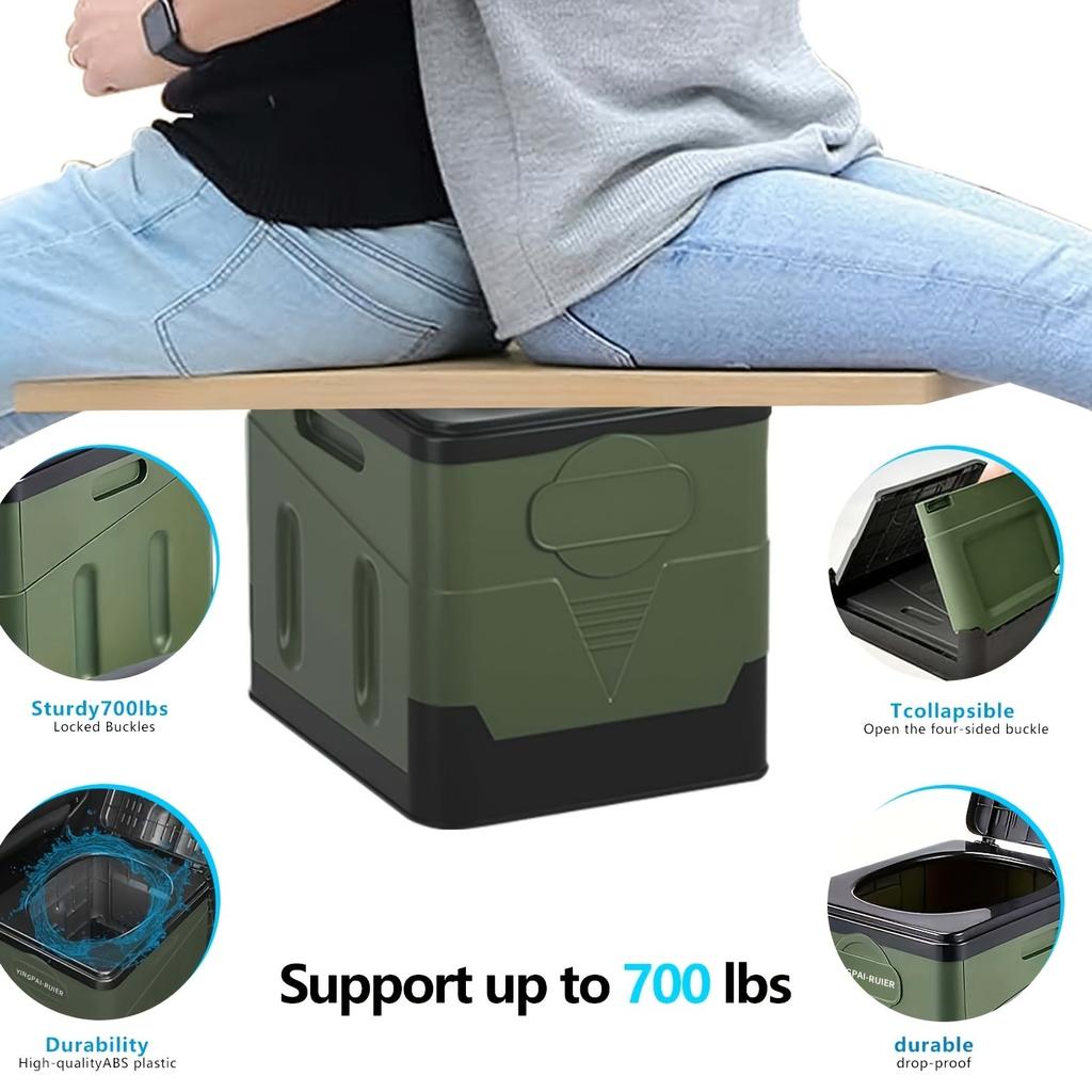 Tragbare Campingtoilette Faltbare Camping-Reise-Toilette Zusammenklappbares tragbares Töpfchen für Camping Roadtrips Notfall-Autonutzung