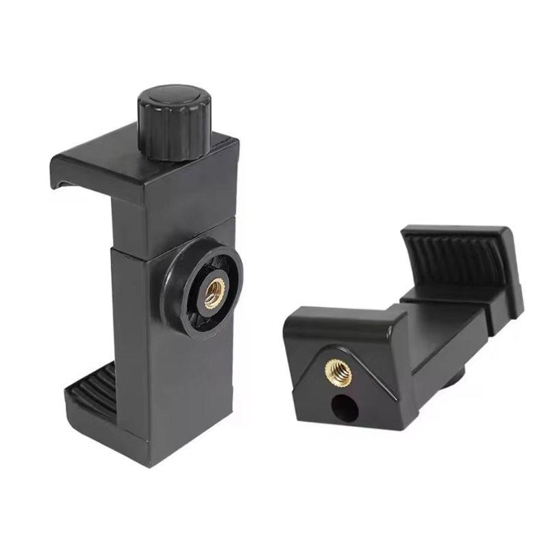 360° Rotating Phone Clip with Dual-Hole for Tripod and Selfie Stick: Supports Horizontal and Vertical Shooting with Triangular Stability