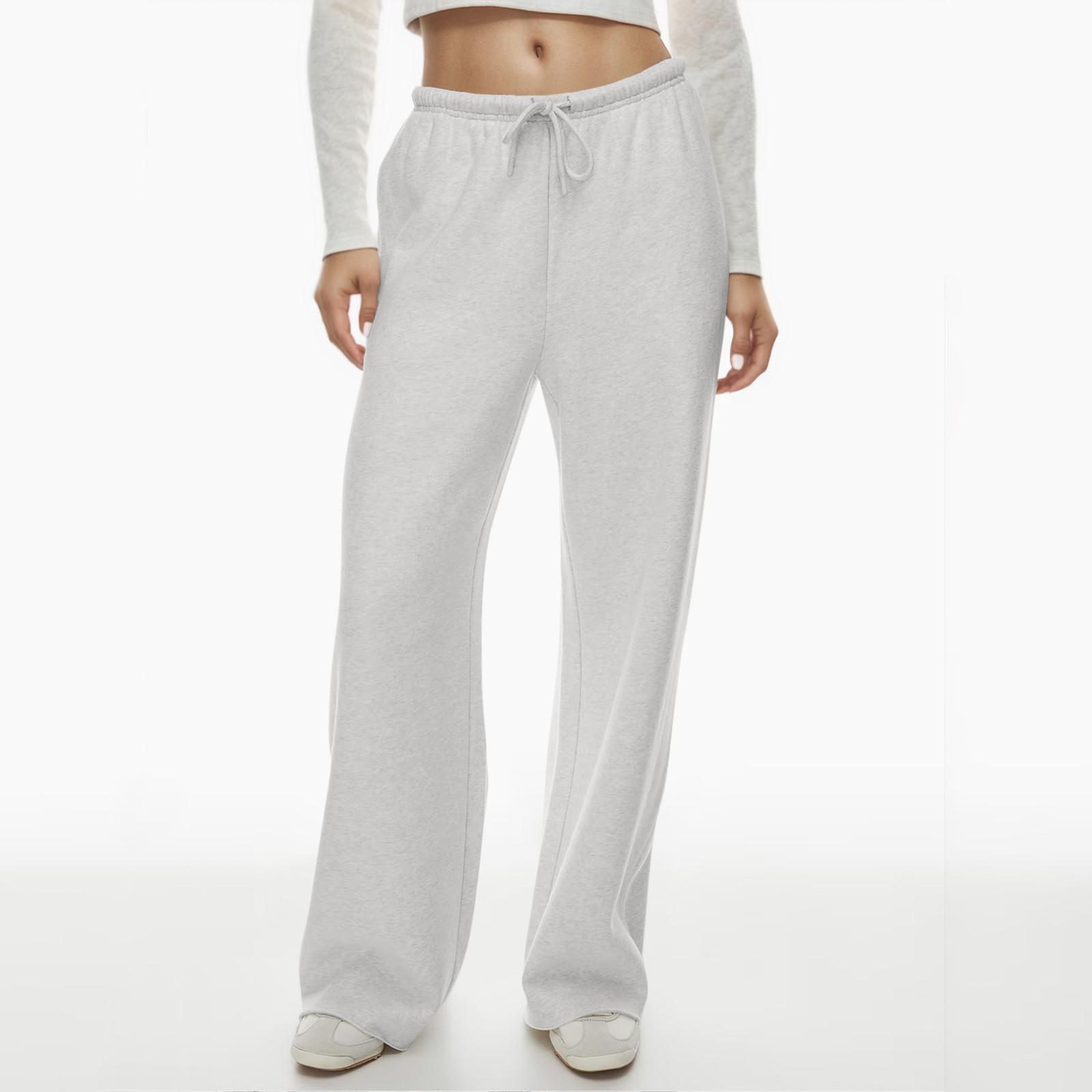 Women s High-Waisted Wide Leg Sweatpants with Drawstring Comfortable Casual Lounge Pants Soft Pink S