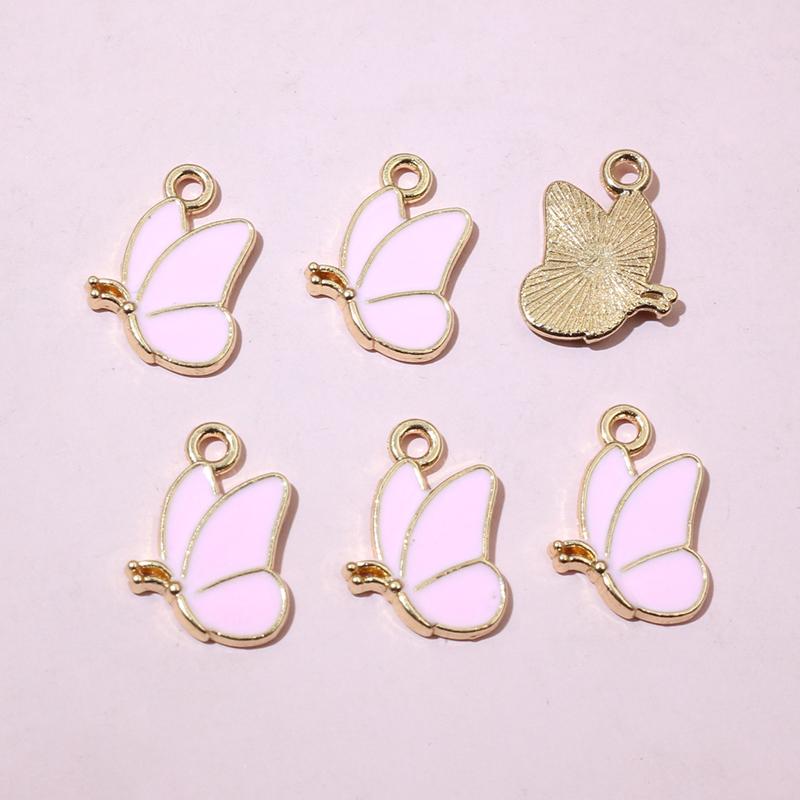 50Pcs 11x13mm Small Alloy Butterfly Charms Pendants Multi Colors For DIY Bracelet Necklaces Jewelry Making Accessories