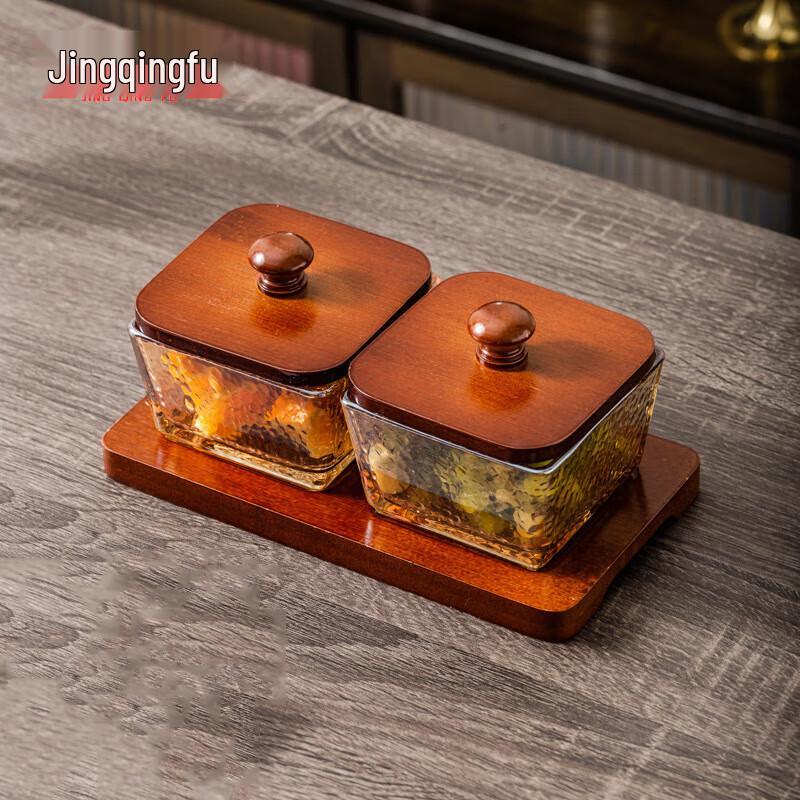 Jingqingfu Leichtes Luxus Glas Snack- und Obstschale