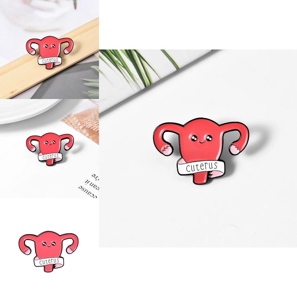 Unique Cartoon Uterus Shaped Alloy Brooch Creative Personalized Enamel Pin For All Genders