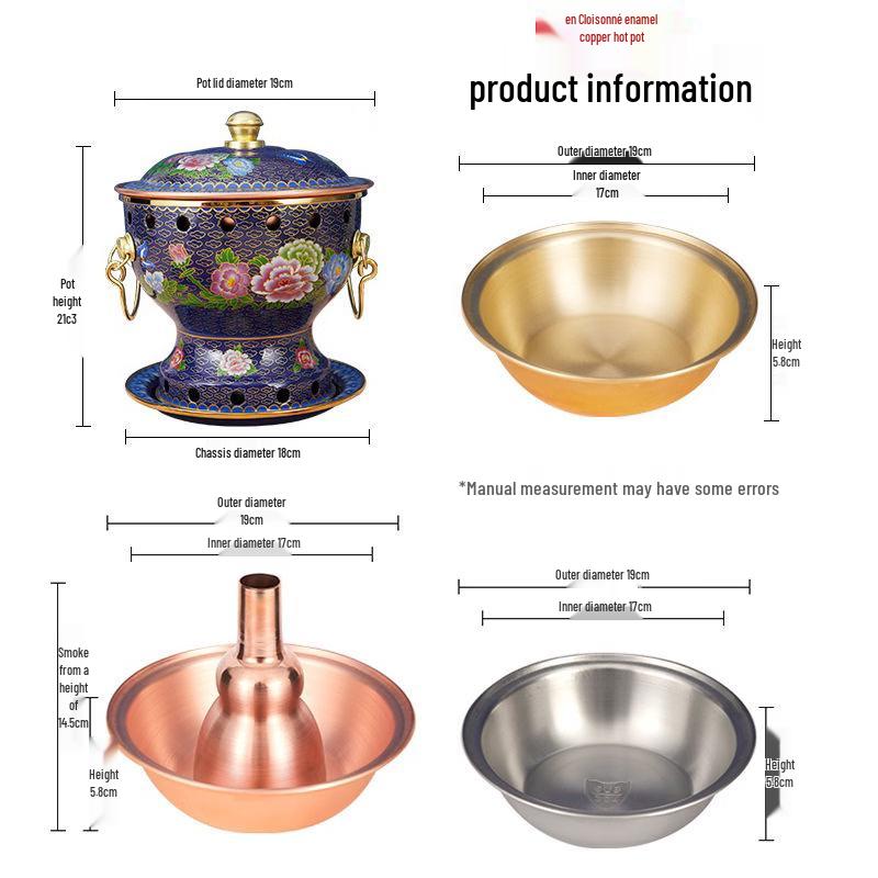Juedian Individual Thickened Copper Hot Pot with Alcohol Stove