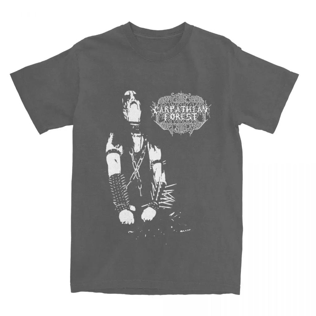 Pánské Dámské Potištěné Košile Carpathian Forest Black Metalová Kapela Vintage Bavlna Krátký Rukáv Půjdeme za tohle do pekla Košile Tričko