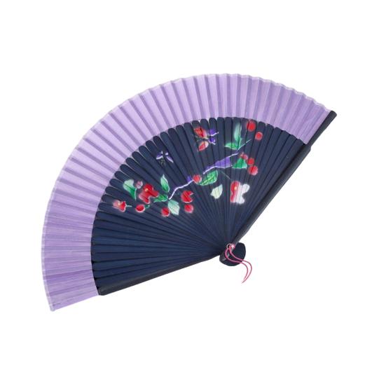 Chinese Style Flower Folding Fan with Tassels Vintage Portable Hand Fan Wedding Dance Party Decorative Handheld Fan Travel Accessory