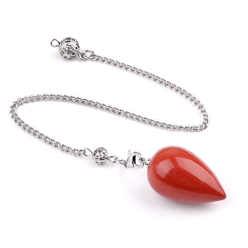 1pc Natural Stone Pendant Crystal Pendulums for Dowsing Divination Obsidian Quartz Reiki Spiritual Healing Pendule Jewelry