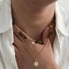1117 New Fashion 1Pcs/Set Personality Metal Sun Flower Pendant Necklace for Men Trendy Turquoise Neck Chain Jewelry Accessories