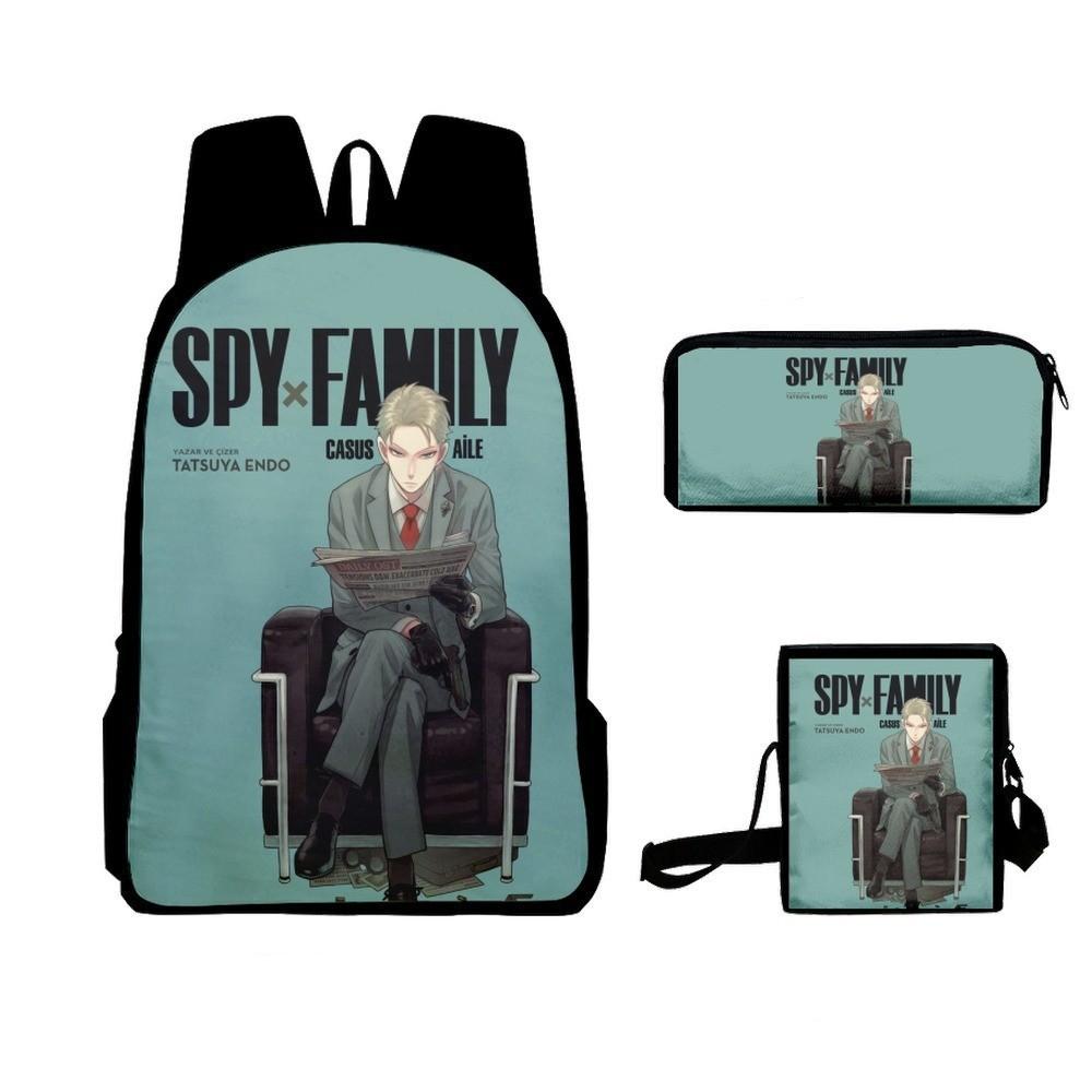 Amazon Spion SPY x FAMILY Spielhaus Anime Zubehör Studentenrucksack Umhängetasche Federmäppchen Dreiteiliges Set Oxford-Stoff