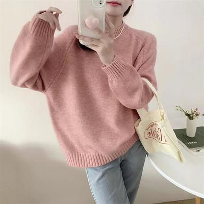 Retro Soft Waxy Round Neck Pullover Sweater for Women To Wear with Autumn and Winter New Loose Lazy Wind Knitted Sweater Top for Women