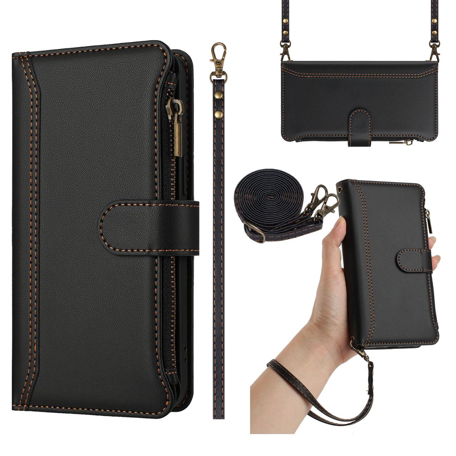 

Leather Wallet Flip Case For OnePlus Nord CE5 CE4 CE3 CE2 Lite CE Nord 5 4 3 2 2T N10 N30 SE N300 N20 N200 5G Crossbody Strap and Wristlet OnePlus Nord CE5 чёрный