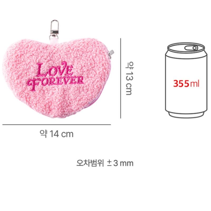 Daiso Y2k Heart Embroidery Coin Purse