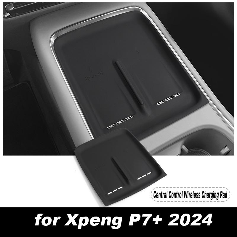 Car Central Storage Box for Xpeng P7+ 2025 Cup Holder Dashboard Tray Car Door Organizer Tidying Black Interior Accessories TPE