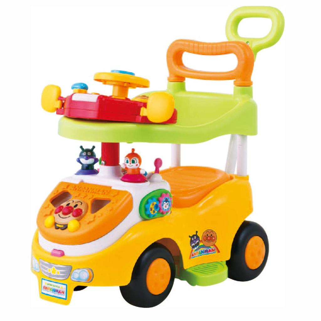 AGATSUMA Anpanman Yokubari Busy Car DX with Push Bar and Guard (Ages 10 Months - 5 Years)