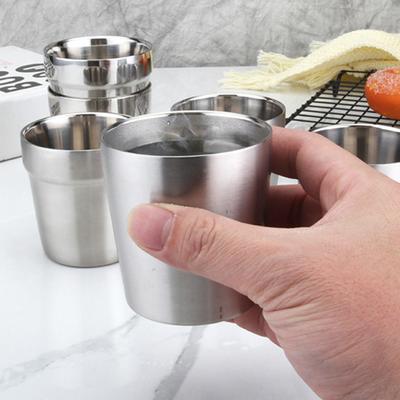 175ML Κύπελλο Νερού Ανθεκτικό στη Θερμότητα Μινιμαλιστικό Ανοξείδωτο Ατσάλι Διπλού Τοιχώματος Κούπα Ποτού Οικιακά Είδη