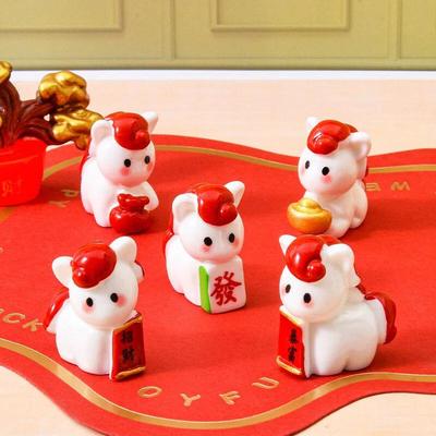 1/5Pcs Miniatures Cartoon Lucky Horse Micro Landscape Ornaments 2026 New Year Figurines Home Desk Decoration Gift