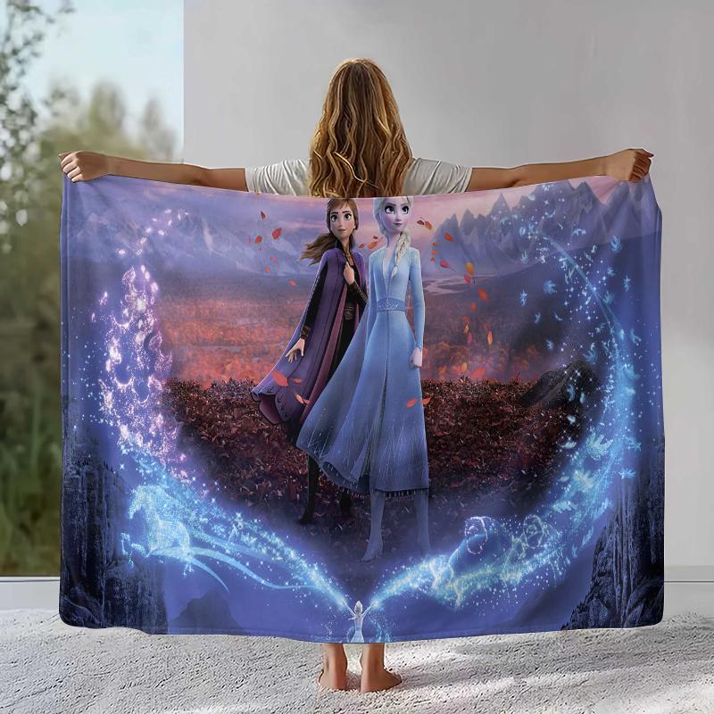 

Cartoon F-Frozen girl Flannel Blanket,Ultra Soft Warm Plush Throw for Home Bedroom Bed Sofa Cover Camping Picnic gift kids 75x90cm