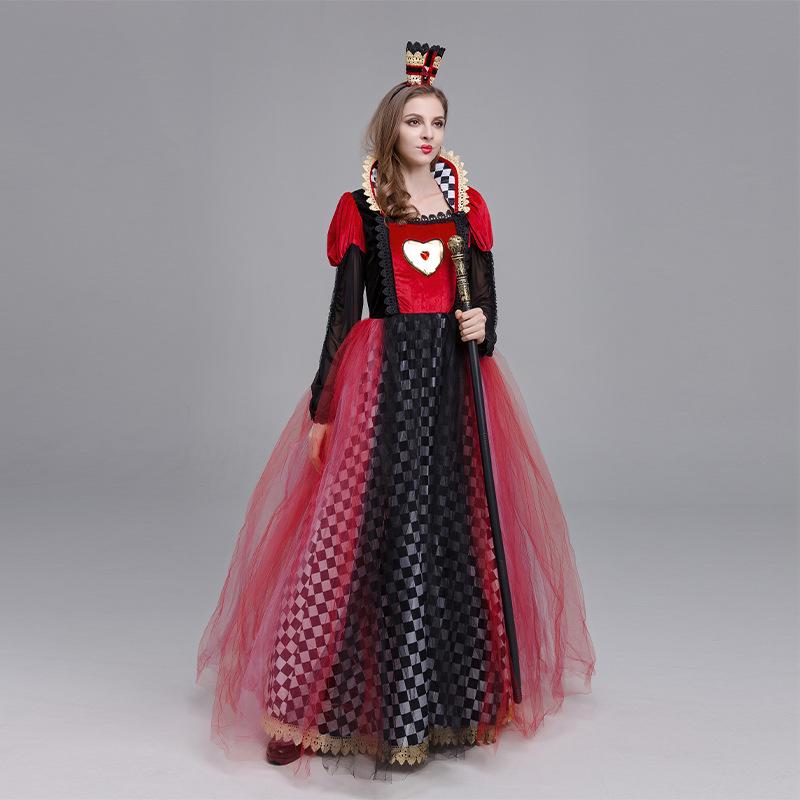 Costume Cosplay Halloween 2025 Alice nel Paese delle Meraviglie Regina di Cuori