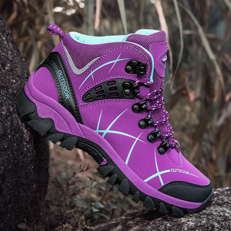 Hiking shoes camping shoes large size men's shoes couple high top leather hiking shoes autumn and winter women's leisure sports