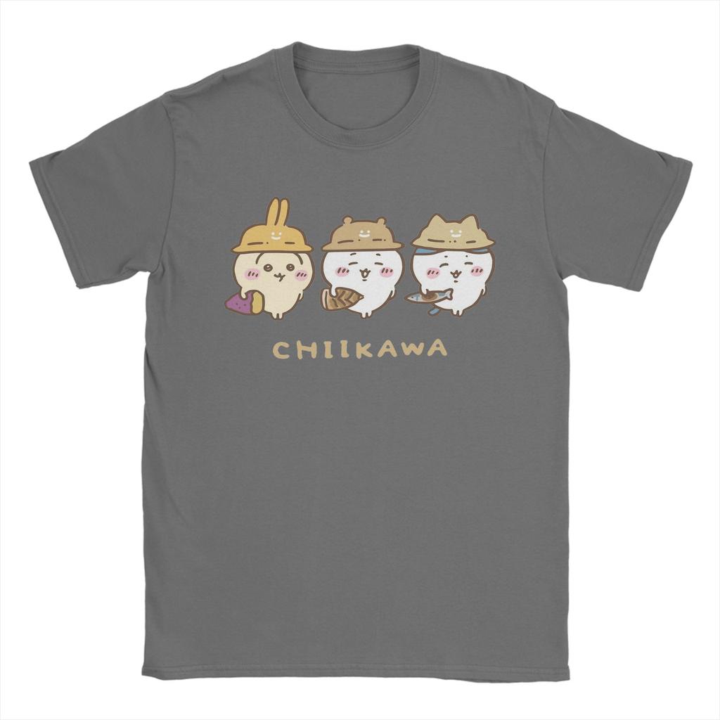 Men Chiikawas Hachiware Usagi Cute Kawaii T Shirts Cotton Clothing Leisure Short Sleeve O Neck Tee Shirt Summer TShirt