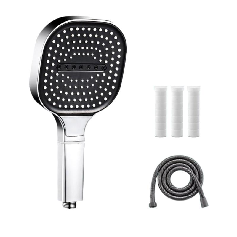 Universal 13cm Shower Head with Not Clogging Nozzles Universal Shower interfaces ABS for High Pressure Bathroom Use