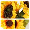 UV Resistant Artificial Flowers Sunflower with Leaves Long Stem Fake Silk Large for Protected For Outdoors Home Hotel DIY Craft Wedding Party