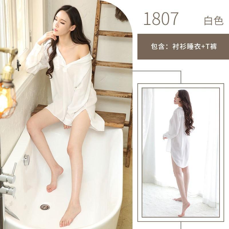 

Сексуальное нижнее белье рубашка бойфренда ветер белая чистая похоть тонкий комплект одежды постельное искушение average size [wearable weight: 80-60 kg]