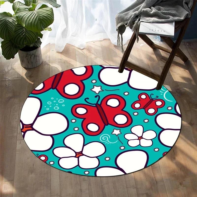 

Delicious Food Print Round Rug – Soft Non-Slip Cartoon Floor Mat for Bedroom Living Room Sofa & Table Decor Diameter 60cm