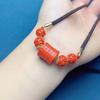 Handmade Woven Red Sand Necklace - Ethnic Style, Trendy Design, Niche Couple Accessory for Women