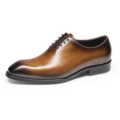 Mode Heren Oxford Echt Lederen Schoenen Whole Cut Mode Puntige Neus Vetersluiting Formeel Zakelijk Bruiloft Kledingschoenen Voor Mannen