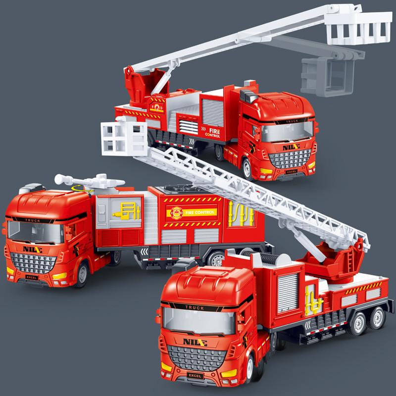 Inertia Large Fire Rescue Truck Toy For Boys With Water Gun And Ladder For Imaginative Play