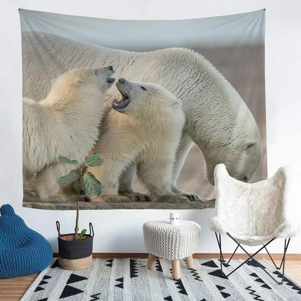 Polar Bear Pattern Background Cloth Office Living Room Tapestry Home Wall Decoration Tapestry
