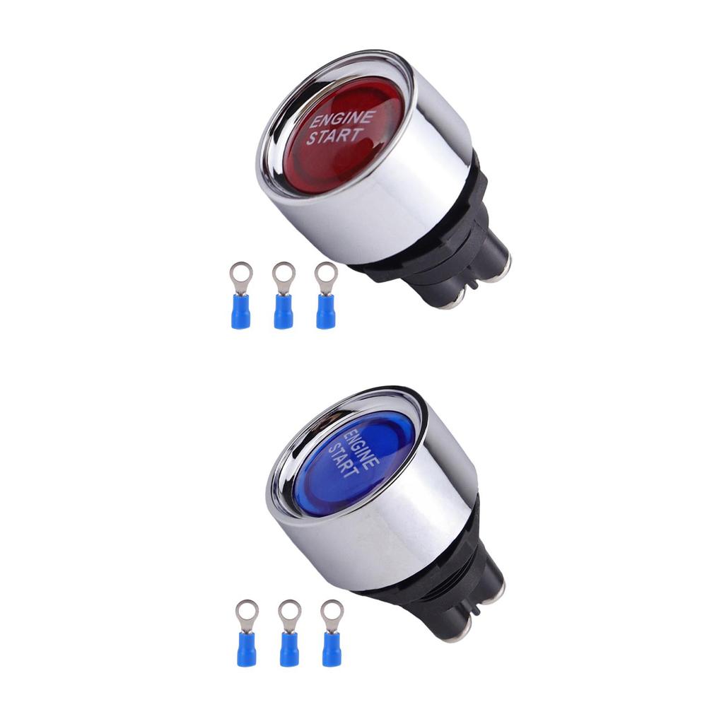 Engine Start Push Button Switch 50A 12V ABS Material Automatic Reset LED Indicator for Truck Tractor ATV UTV Generator