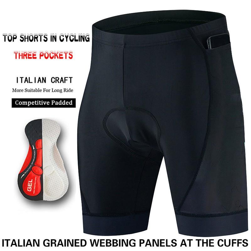 Men's Cycling Suit Shorts Bicycle Quick-drying Breathable 3 Pockets Tight GEL Silicone Cushion
