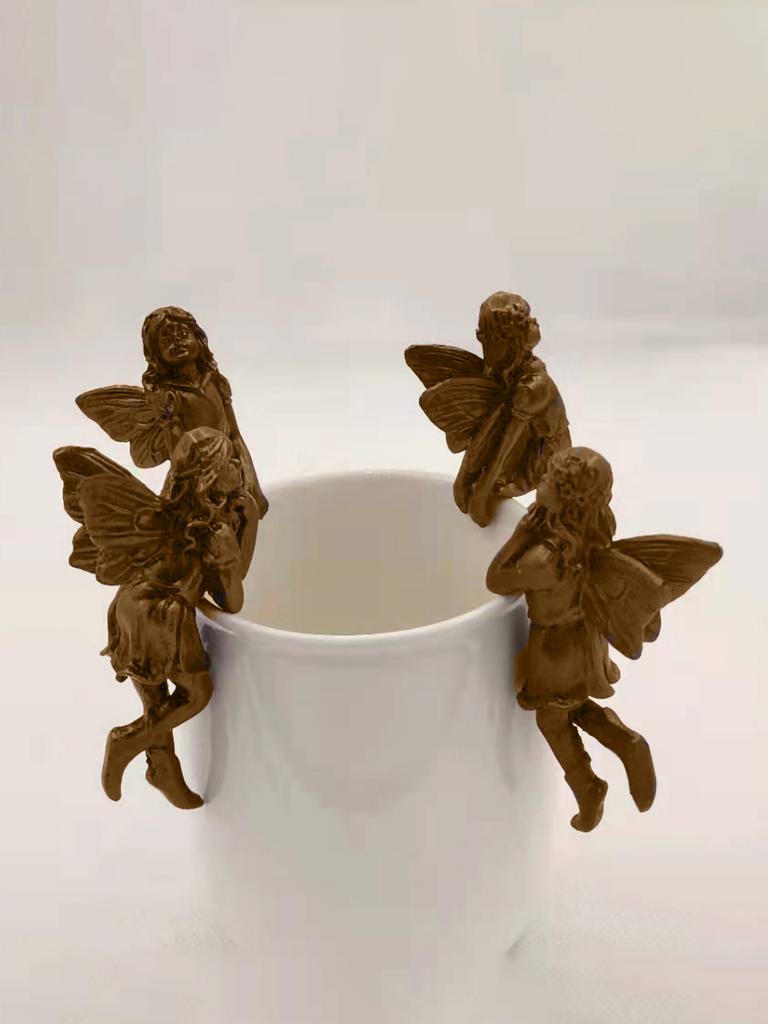 Mini holčičí závěsný pohár Dekorace z pryskyřice Kombinace víly Dekor okrajů květinového koše pro zahradní design Ozdoby do zahradního květináče