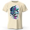New Hiphop Rock Style Skull Print Pure Cotton Short Sleeved Menswomens Loose Oversized Soft and Comfortable Tshirt Top