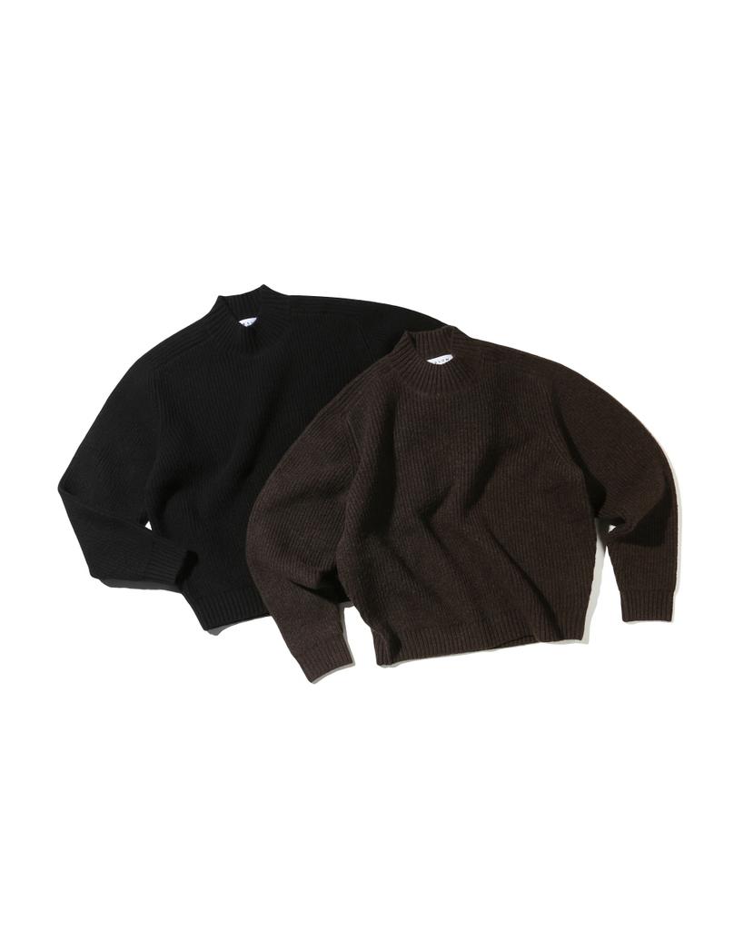 BESLOW [Be Slow X Fashion Tube Shack] Mock Neck Short Sweater Brown