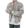 Men's High-End Short Leather Motorcycle Jacket - Trendy Spring/Autumn Street Style with Stand-up Collar