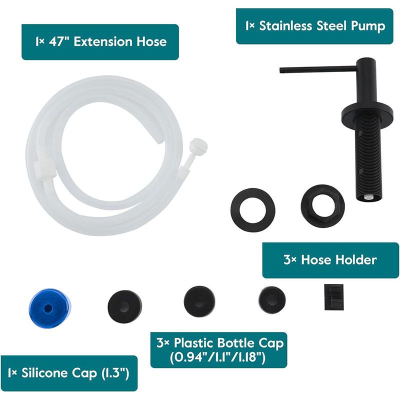 304 Stainless Steel Soap Dispenser with 1.2m Extension Tube & 500ml Container