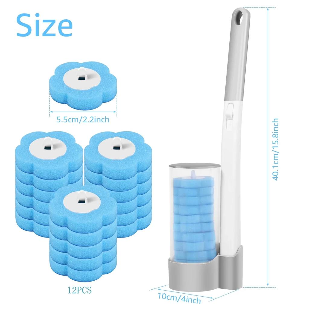 12/18 Pcs Toilet Brush Disposable Replacement Head Cleaning Kit Toilet Bowl Brush Long Handle Wc Accessories Tool