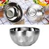 304 Stainless Steel Double Layers Insulated Bowl Silver 11.4cm Practical Rust Resistant Fingerprint Proof