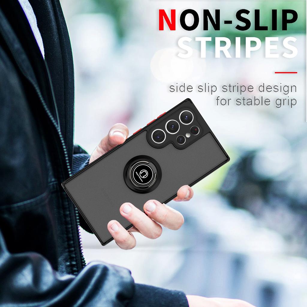 Suitable for Samsung S25Edge Skin Feeling Mobile Phone Case S24 Magnetic Ring Buckle M55 Anti Fall Protection Case