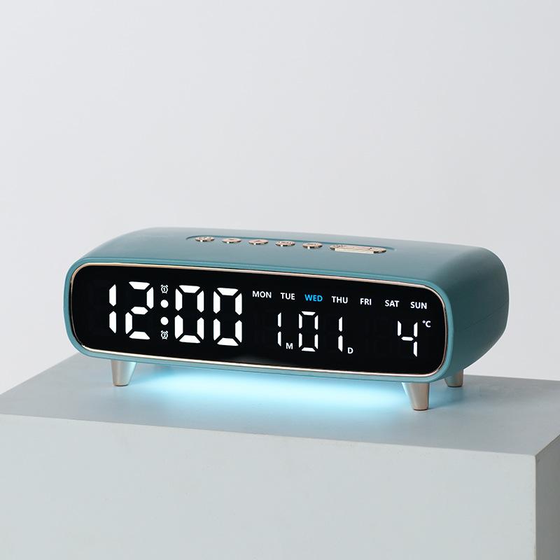 LED Digitaler Wecker Sprachsteuerung Temperatur Datum Wochentag Anzeige Timer Helligkeitseinstellung Elektronische Tischuhr Mit Umgebungslicht 12/24H