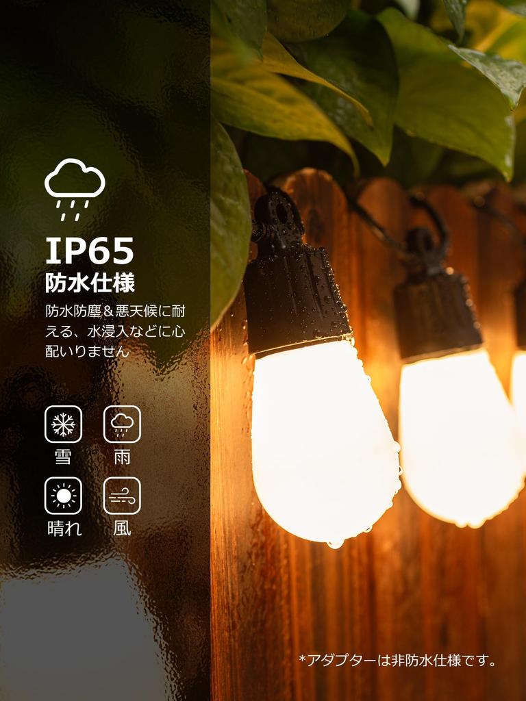 Lepro AI Illumination Light ZB1 Outdoor Bulb Color RGB Rainbow Color LED String Light 30 Bulbs Garden Music Smart Light Outlet Dimmable Fairy Lights