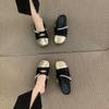 French Flat-bottomed Small Fragrant Bag Head Half Slippers Women's Shoes Wear 2025 New Summer Evening Breeze Mary Jane Single Shoes