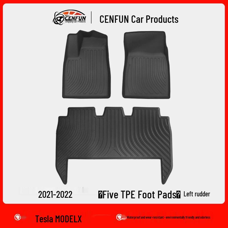 Waterproof TPE Floor & Trunk Mats for 2023 Tesla Model X LHD