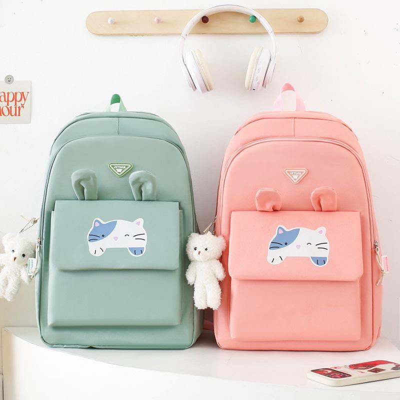 New five-piece backpack fashion trend casual style simple student bag large capacity backpack