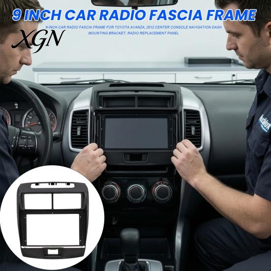 Car Radio Mounting Bracket 9-Inch Fascia Frame for Toyota Avanza, 2012 Dashboard Console Panel Bezel Center Navigation Dash Bracket, Replacement Heat