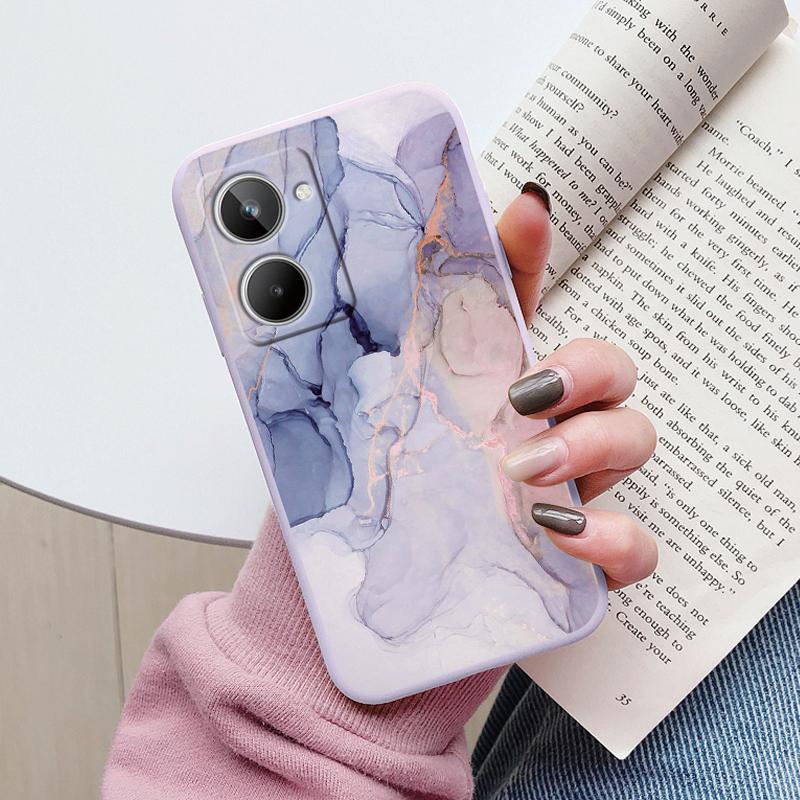

Case For Realme 10 4G Phone Cover Vintage Marble Watercolor Painting Silicone Soft Funda For Realme 10 Realme10 4G Coque Bumper Realme 10 4G
