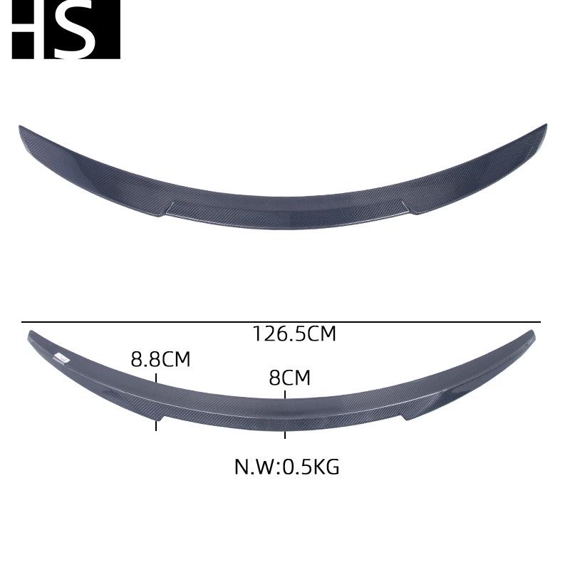 FD Style Carbon Fiber Rear Wing Spoiler for 2014-2021 Mercedes-Benz C-Class W205 4-Door